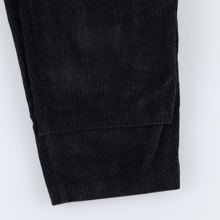 LANDS' END Two-pleat Corduroy Pants, Made in USA, Women's XXL (W34) cotton black type Vintage Second Hand