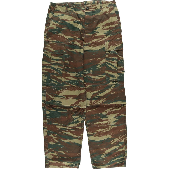 Greek Army Lizard Camo Military Cargo Pants, Men's Size W33 unclear Khaki type sage green Vintage Second Hand