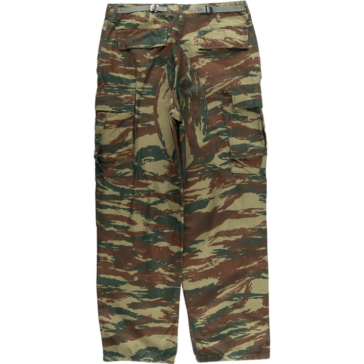 Greek Army Lizard Camo Military Cargo Pants, Men's Size W33 unclear Khaki type sage green Vintage Second Hand