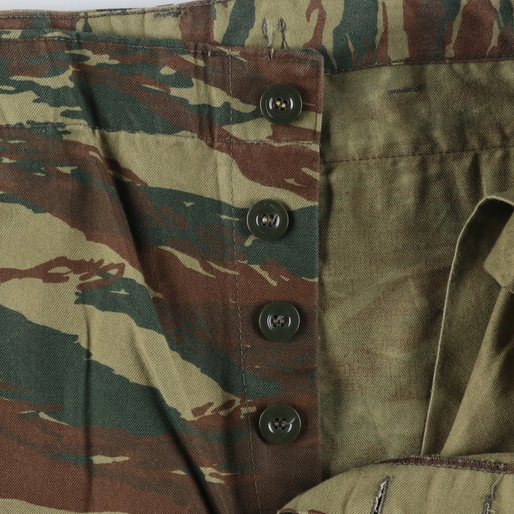 Greek Army Lizard Camo Military Cargo Pants, Men's Size W33 unclear Khaki type sage green Vintage Second Hand