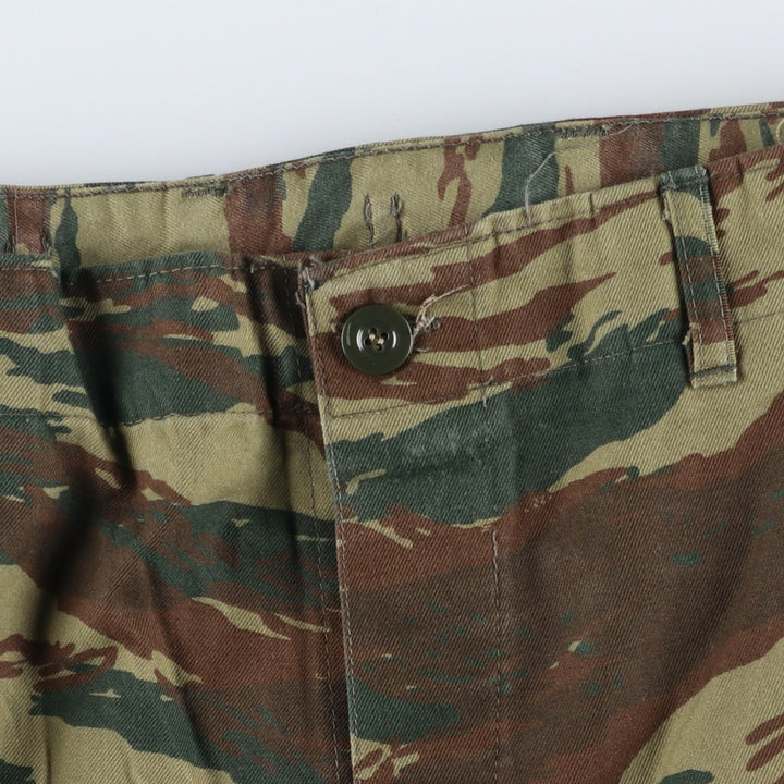 Greek Army Lizard Camo Military Cargo Pants, Men's Size W33 unclear Khaki type sage green Vintage Second Hand