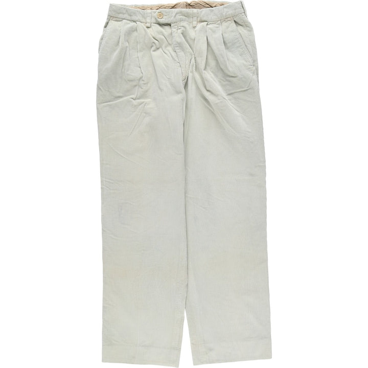Vintage Santorelli two-pleat corduroy pants, made in Italy, men's size W33. cotton Khaki type beige Vintage Second Hand