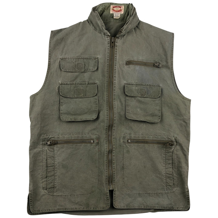 80'S Banana Republic Safari Vest Men's Size L Vintage cotton Khaki type sage green Vintage Second Hand