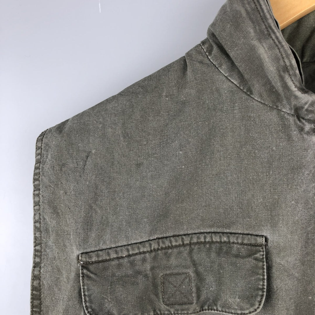 80'S Banana Republic Safari Vest Men's Size L Vintage cotton Khaki type sage green Vintage Second Hand