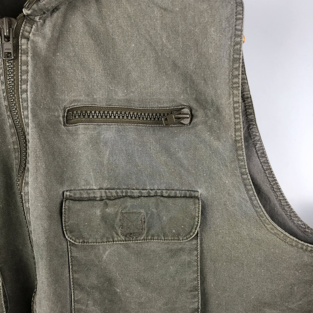 80'S Banana Republic Safari Vest Men's Size L Vintage cotton Khaki type sage green Vintage Second Hand