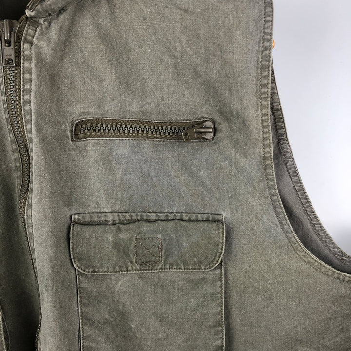 80'S Banana Republic Safari Vest Men's Size L Vintage cotton Khaki type sage green Vintage Second Hand