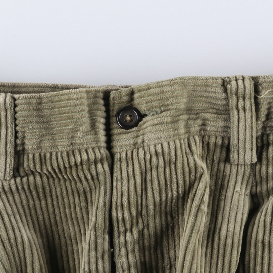 90'S GAP Relaxed Fit Old Gap Wide Rib Two-Pleated Corduroy Pants Men's Size W33 cotton Khaki type Vintage Second Hand