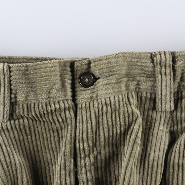 90'S GAP Relaxed Fit Old Gap Wide Rib Two-Pleated Corduroy Pants Men's Size W33 cotton Khaki type Vintage Second Hand