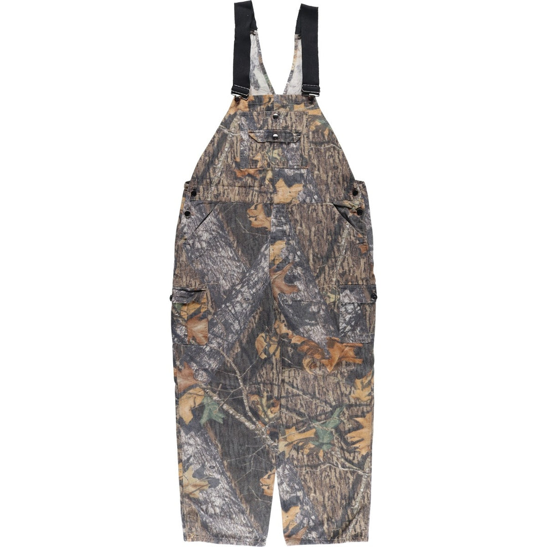 Oversized MOSSY OAK Field Staff Camouflage Pattern Realtree Camo Overalls, Men's Size W41 cotton Khaki type Vintage Second Hand