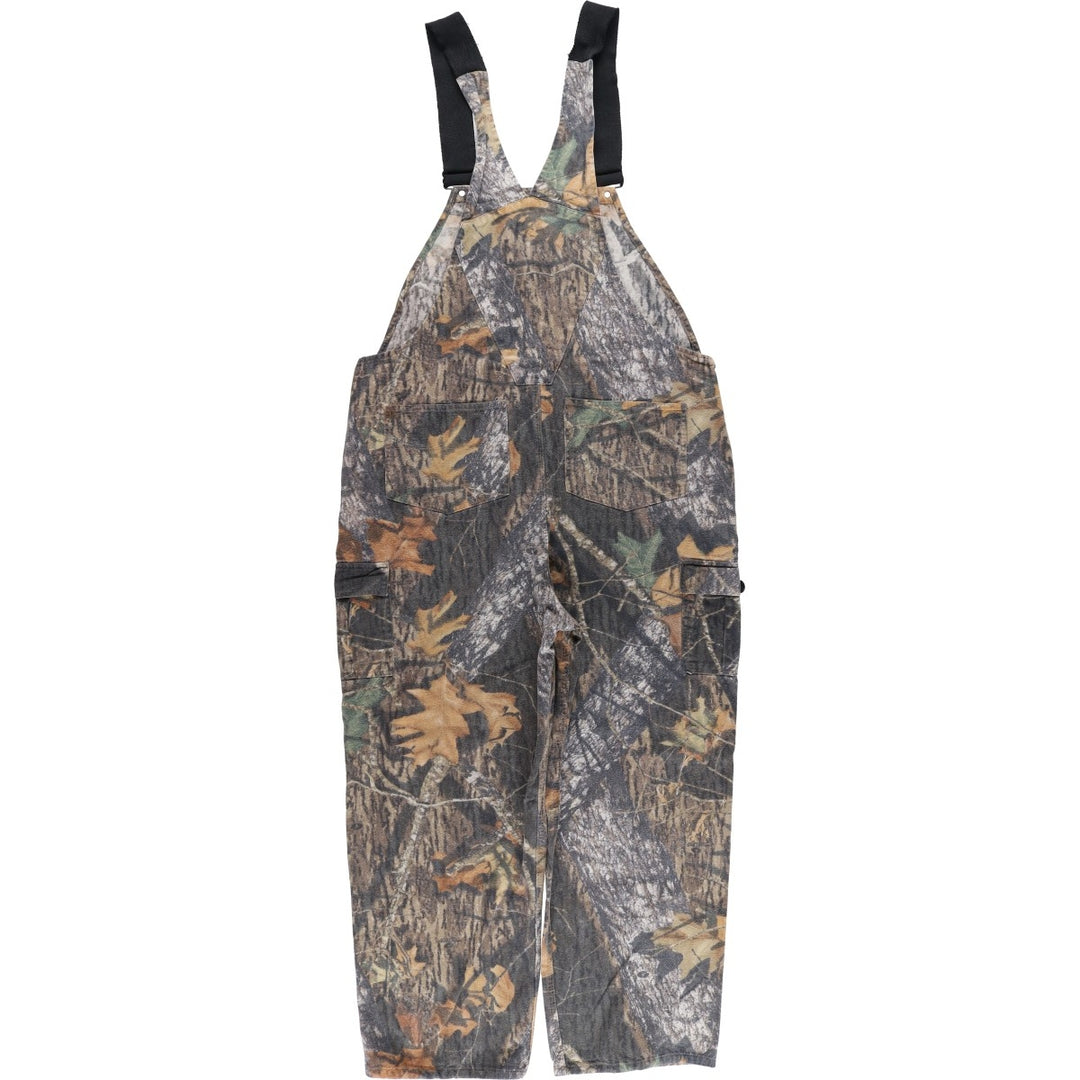 Oversized MOSSY OAK Field Staff Camouflage Pattern Realtree Camo Overalls, Men's Size W41 cotton Khaki type Vintage Second Hand