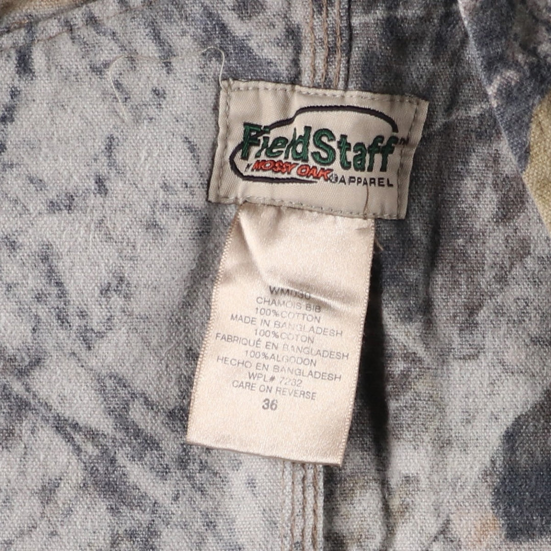 Oversized MOSSY OAK Field Staff Camouflage Pattern Realtree Camo Overalls, Men's Size W41 cotton Khaki type Vintage Second Hand