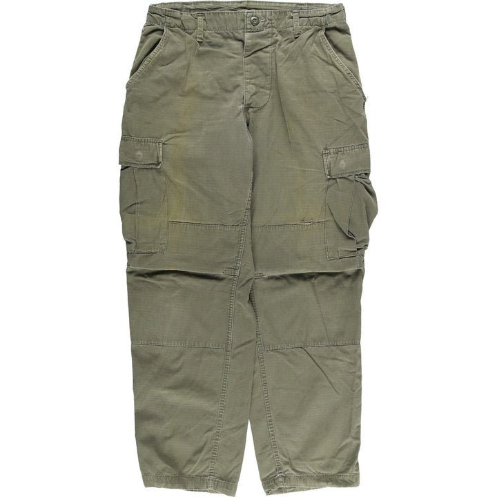 Double-knee ripstop military cargo pants, men's size W32 unclear Khaki type sage green Vintage Second Hand