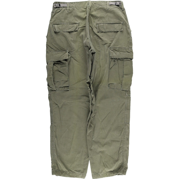 Double-knee ripstop military cargo pants, men's size W32 unclear Khaki type sage green Vintage Second Hand