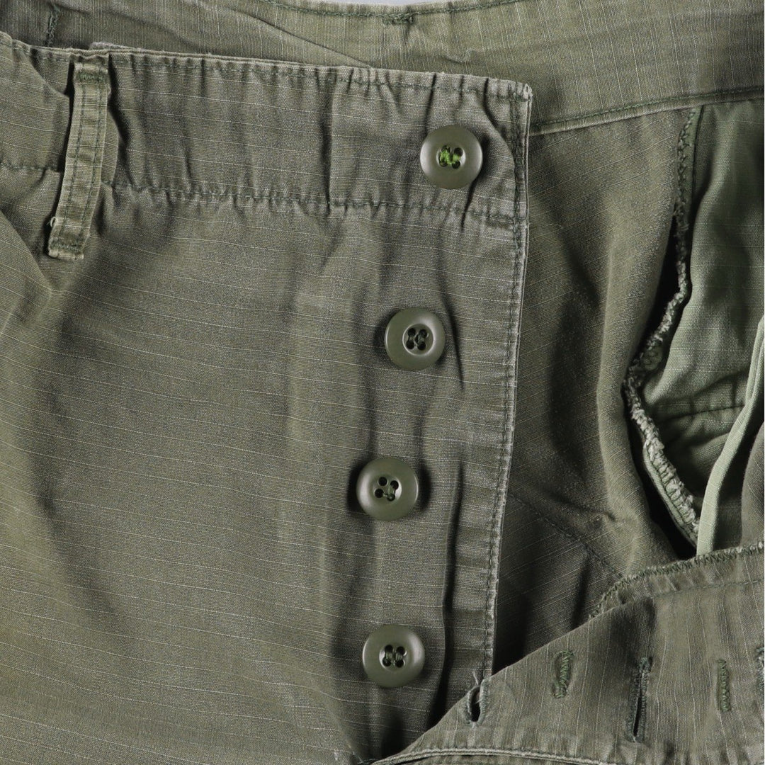 Double-knee ripstop military cargo pants, men's size W32 unclear Khaki type sage green Vintage Second Hand