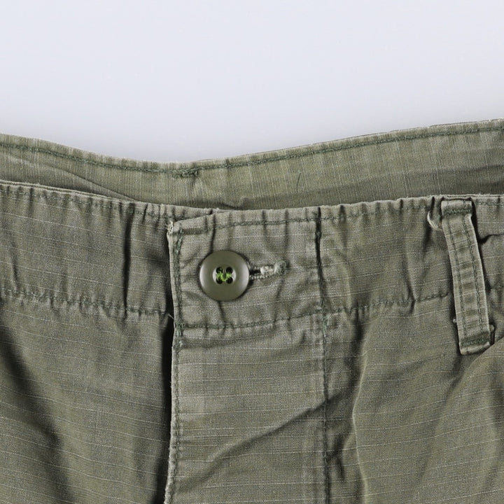Double-knee ripstop military cargo pants, men's size W32 unclear Khaki type sage green Vintage Second Hand