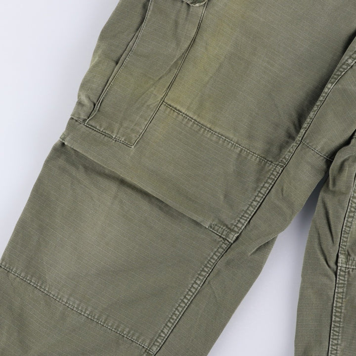 Double-knee ripstop military cargo pants, men's size W32 unclear Khaki type sage green Vintage Second Hand