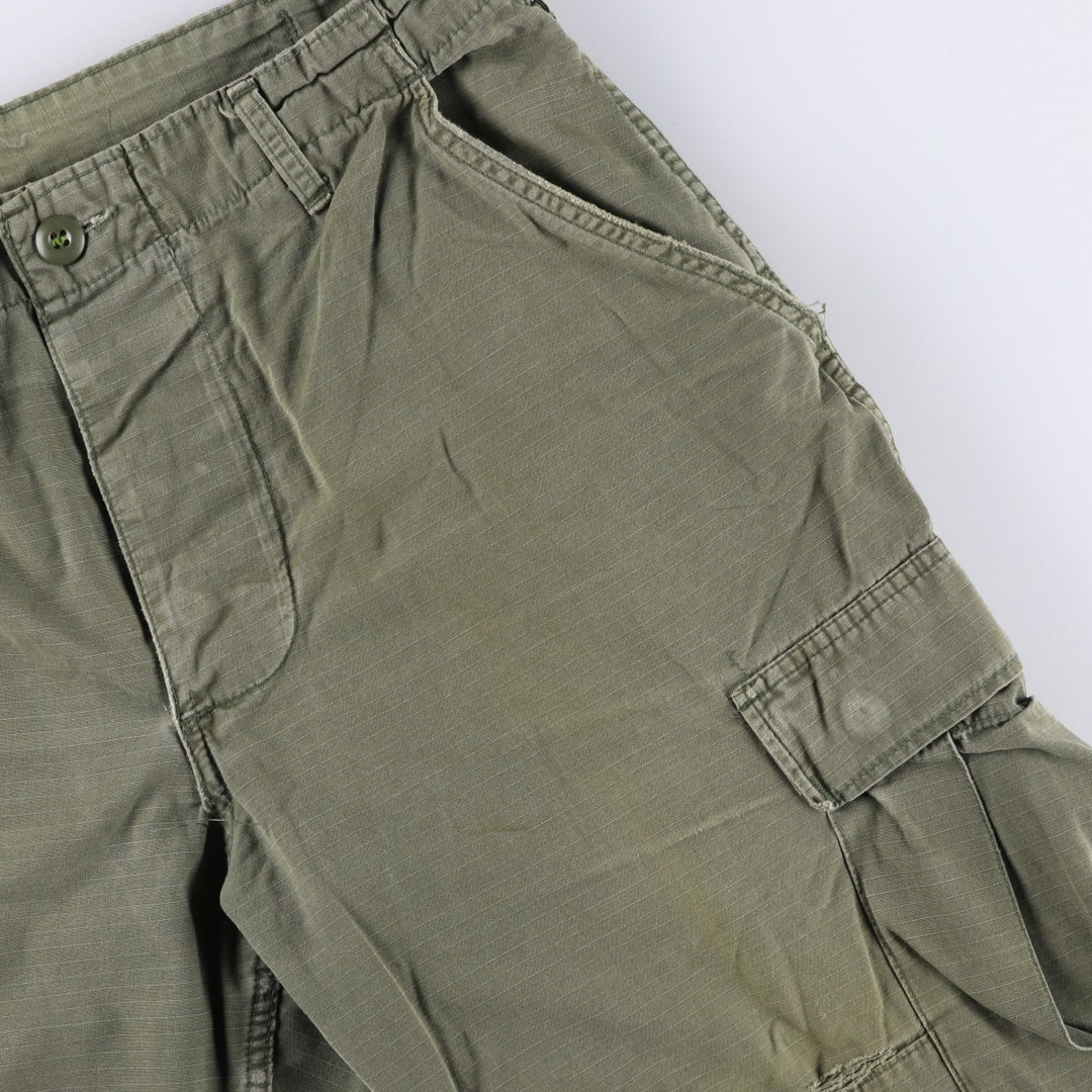 Double-knee ripstop military cargo pants, men's size W32 unclear Khaki type sage green Vintage Second Hand