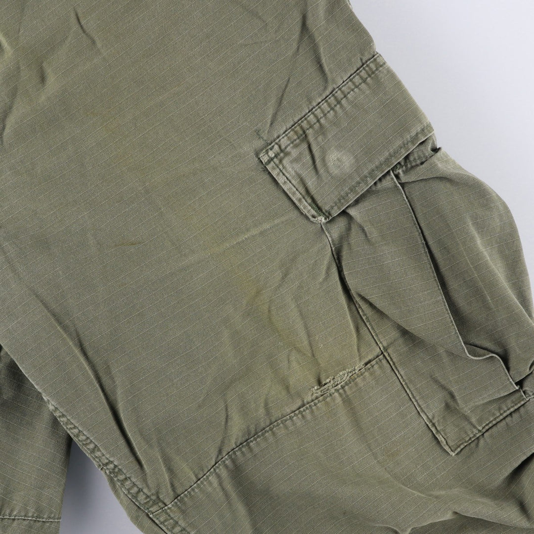 Double-knee ripstop military cargo pants, men's size W32 unclear Khaki type sage green Vintage Second Hand