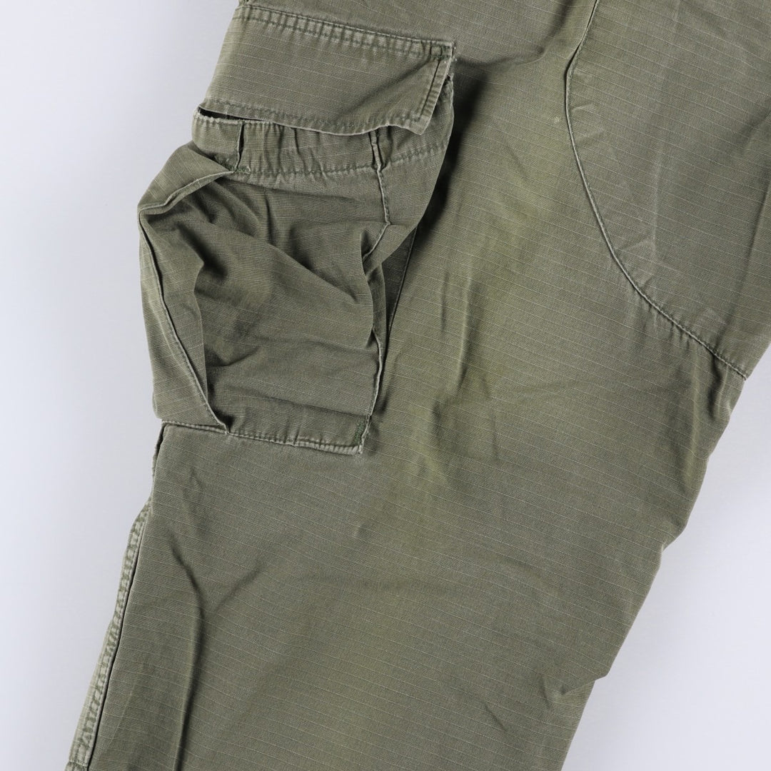 Double-knee ripstop military cargo pants, men's size W32 unclear Khaki type sage green Vintage Second Hand