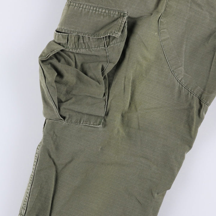 Double-knee ripstop military cargo pants, men's size W32 unclear Khaki type sage green Vintage Second Hand