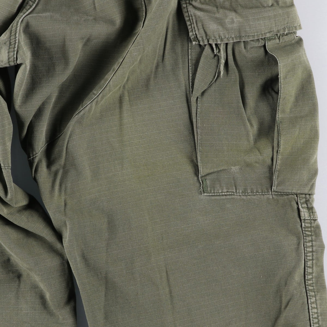 Double-knee ripstop military cargo pants, men's size W32 unclear Khaki type sage green Vintage Second Hand
