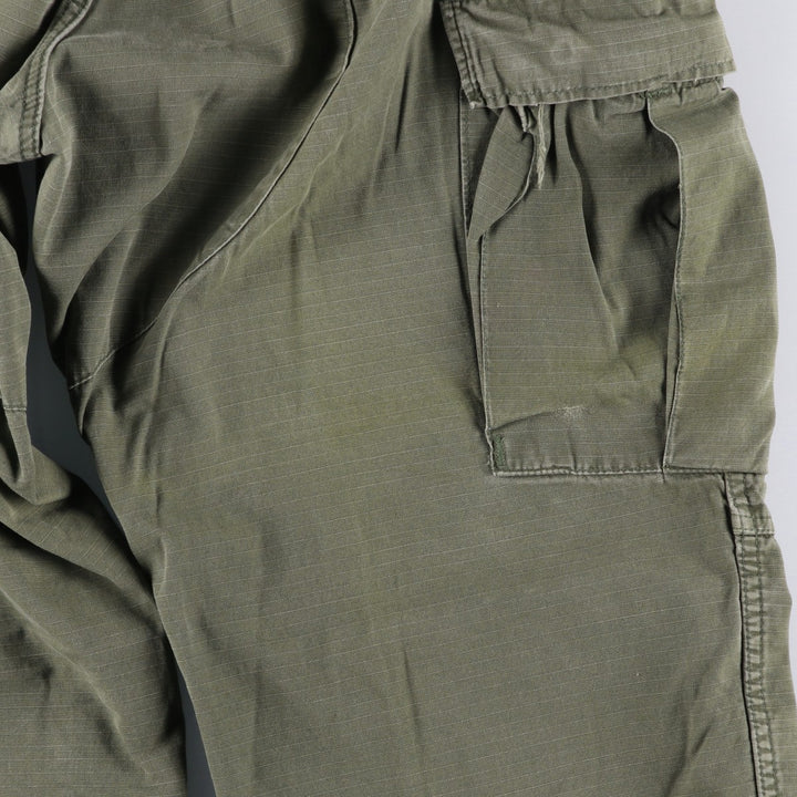 Double-knee ripstop military cargo pants, men's size W32 unclear Khaki type sage green Vintage Second Hand