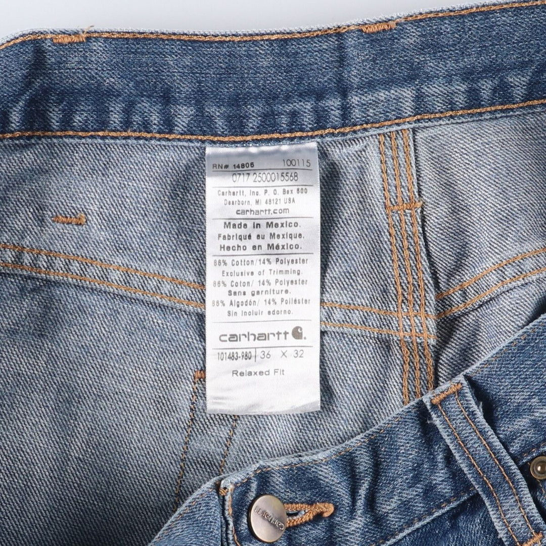 Carhartt Relaxed Fit Tapered Denim Pants for Men, W37 cotton blue type Vintage Second Hand