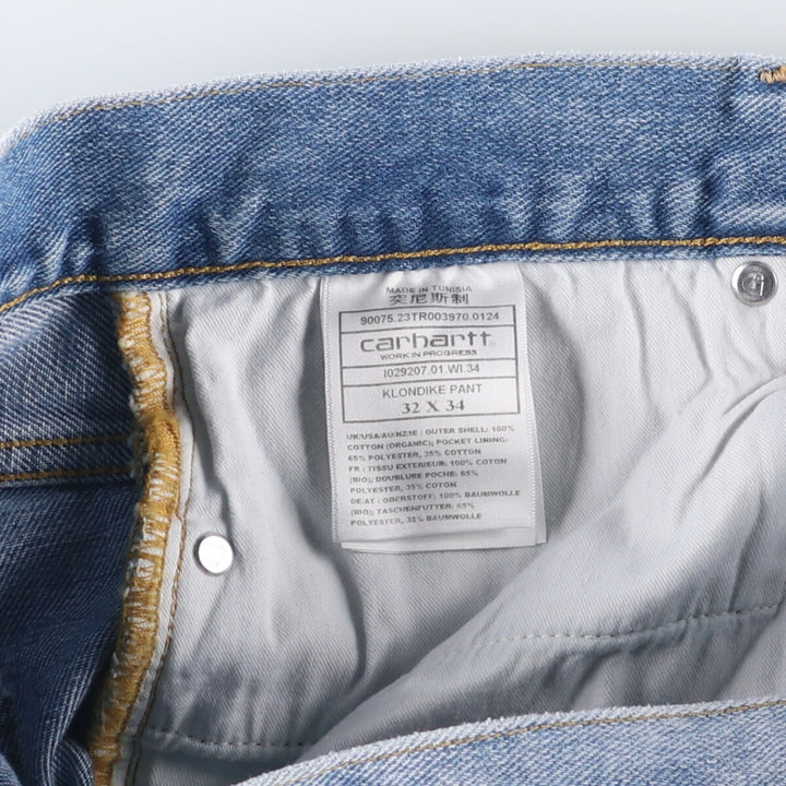 Carhartt KLONDIKE PANT, straight denim pants, men's size W34 cotton blue type Vintage Second Hand