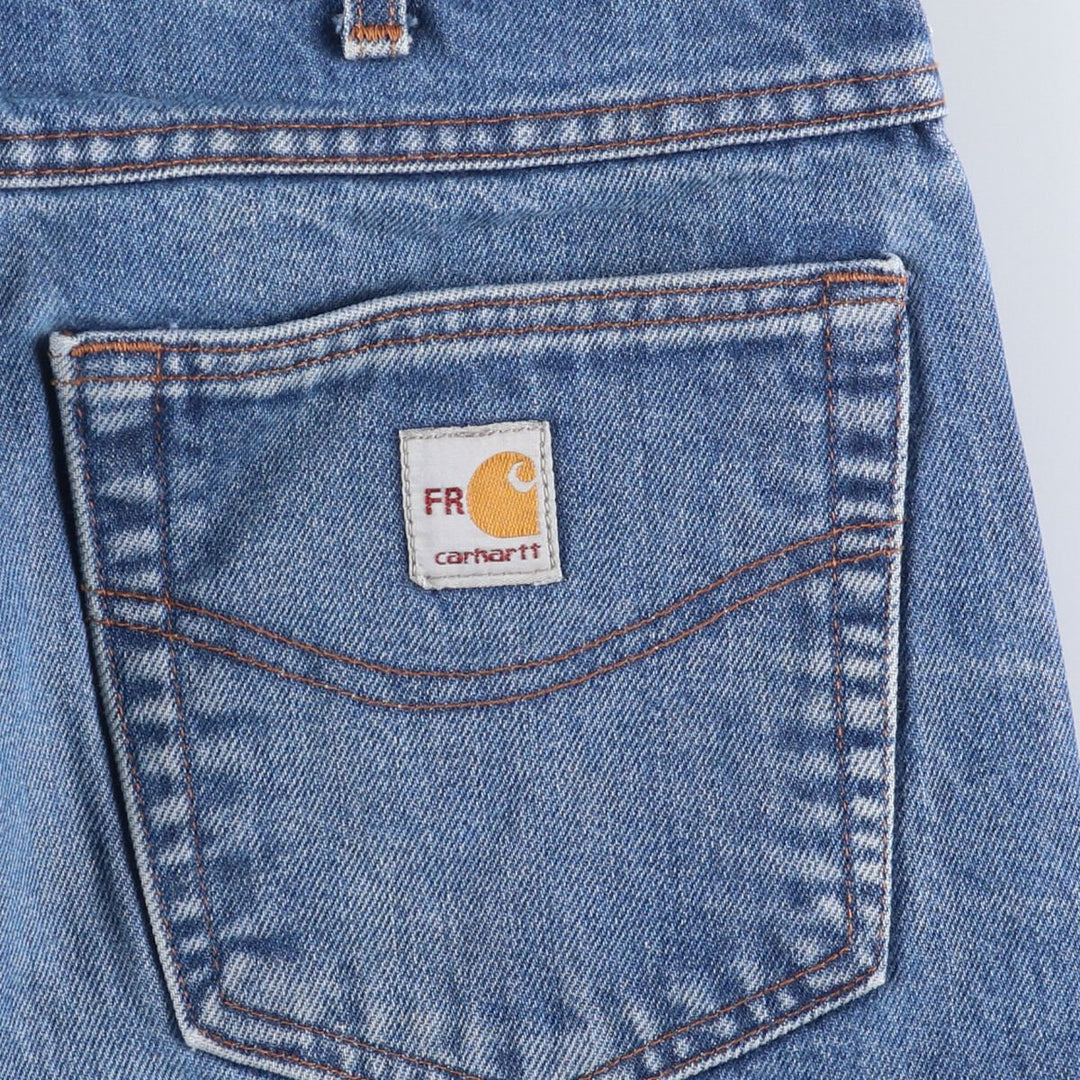 2000'S Carhartt FR Series Tapered Denim Pants, Men's Size 36 cotton blue type Vintage Second Hand