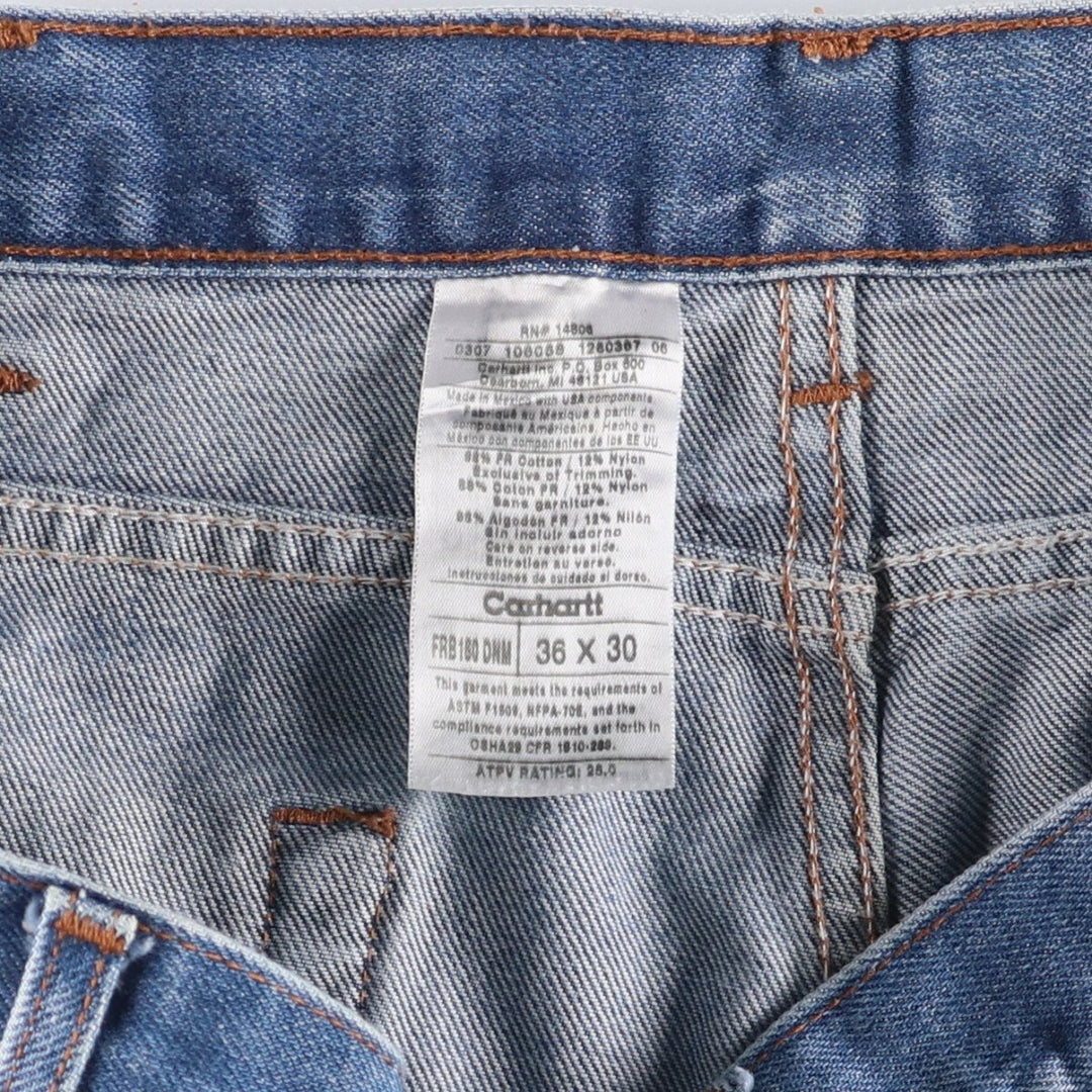 2000'S Carhartt FR Series Tapered Denim Pants, Men's Size 36 cotton blue type Vintage Second Hand