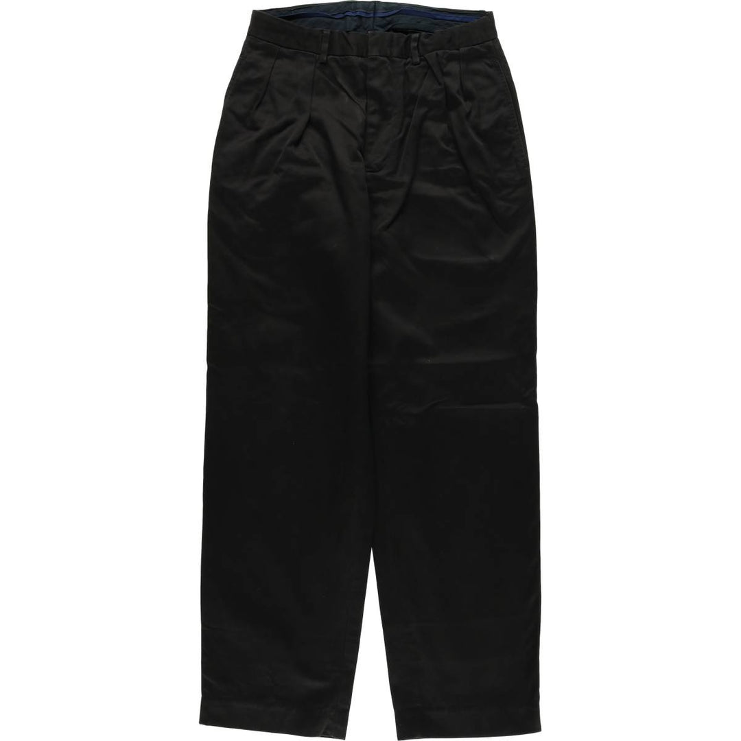 Ralph Lauren POLO by Ralph Lauren Men's Two-Pleated Chino Pants, Size W29 cotton black type Vintage Second Hand