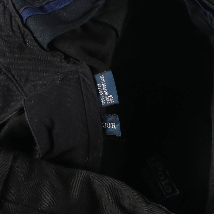 Ralph Lauren POLO by Ralph Lauren Men's Two-Pleated Chino Pants, Size W29 cotton black type Vintage Second Hand