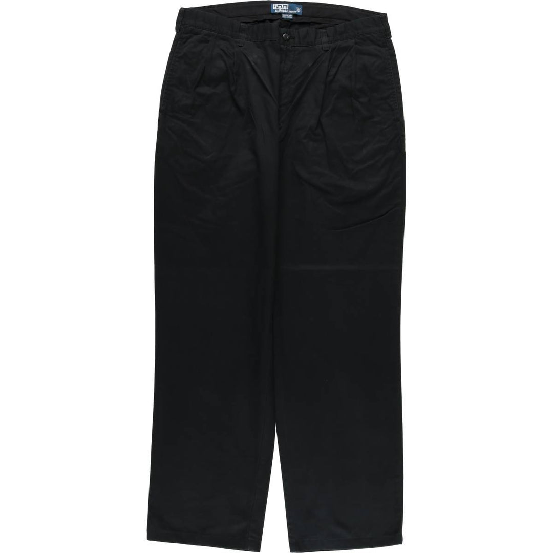 Ralph Lauren POLO by Ralph Lauren HAMMOND PANT, two-pleat chino pants, men's w35 equivalent cotton black type Vintage Second Hand