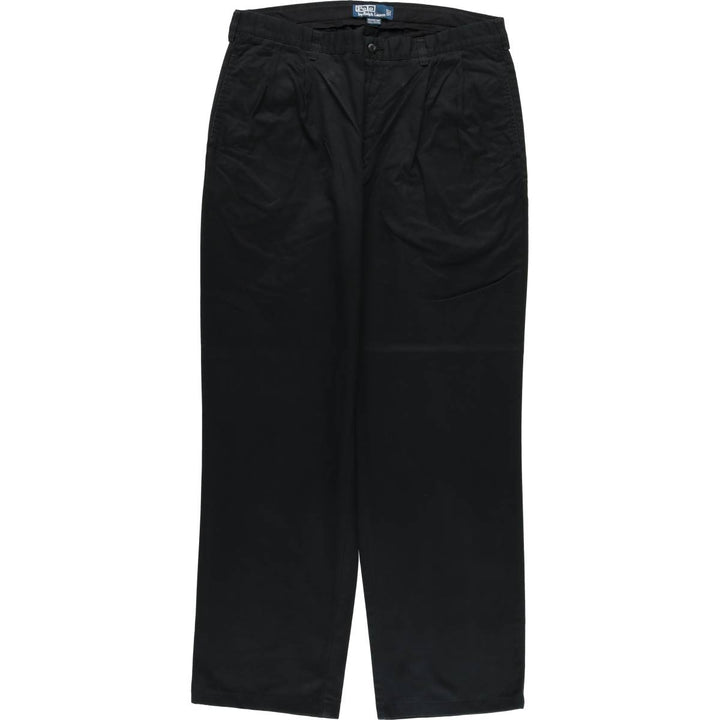Ralph Lauren POLO by Ralph Lauren HAMMOND PANT, two-pleat chino pants, men's w35 equivalent cotton black type Vintage Second Hand