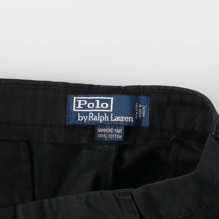 Ralph Lauren POLO by Ralph Lauren HAMMOND PANT, two-pleat chino pants, men's w35 equivalent cotton black type Vintage Second Hand