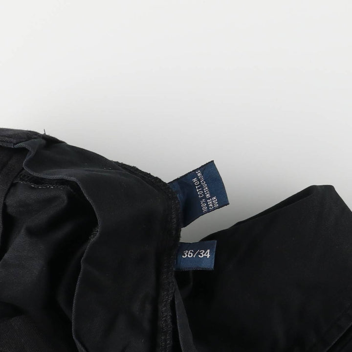 Ralph Lauren POLO by Ralph Lauren HAMMOND PANT, two-pleat chino pants, men's w35 equivalent cotton black type Vintage Second Hand