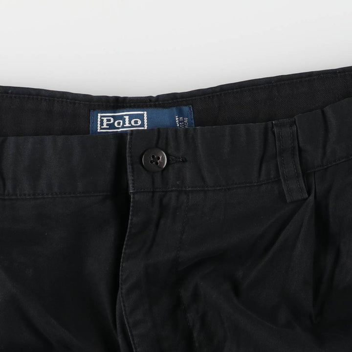 Ralph Lauren POLO by Ralph Lauren HAMMOND PANT, two-pleat chino pants, men's w35 equivalent cotton black type Vintage Second Hand