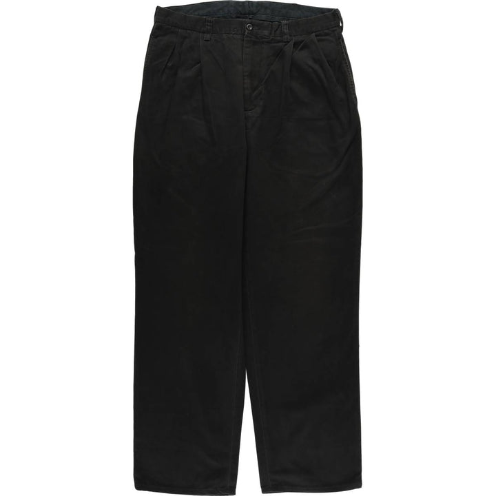Ralph Lauren POLO by Ralph Lauren Two-pleat Chino Pants for Men, W35 cotton black type Vintage Second Hand