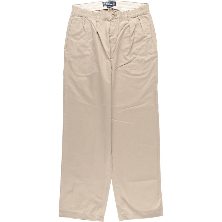 Ralph Lauren POLO by Ralph Lauren ANDREW PANT Two-pleat chino pants for men, equivalent to W31 cotton Beige type Vintage Second Hand