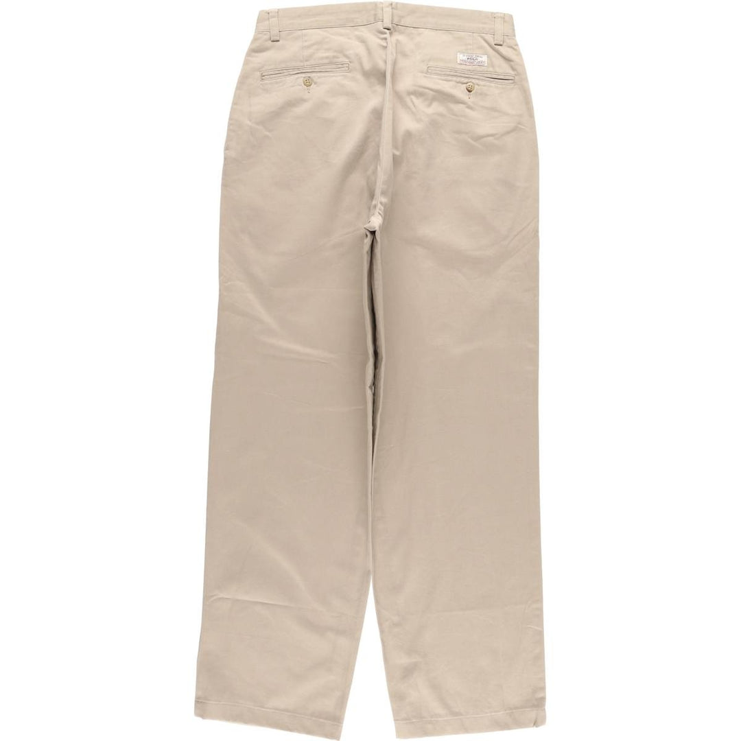 Ralph Lauren POLO by Ralph Lauren ANDREW PANT Two-pleat chino pants for men, equivalent to W31 cotton Beige type Vintage Second Hand