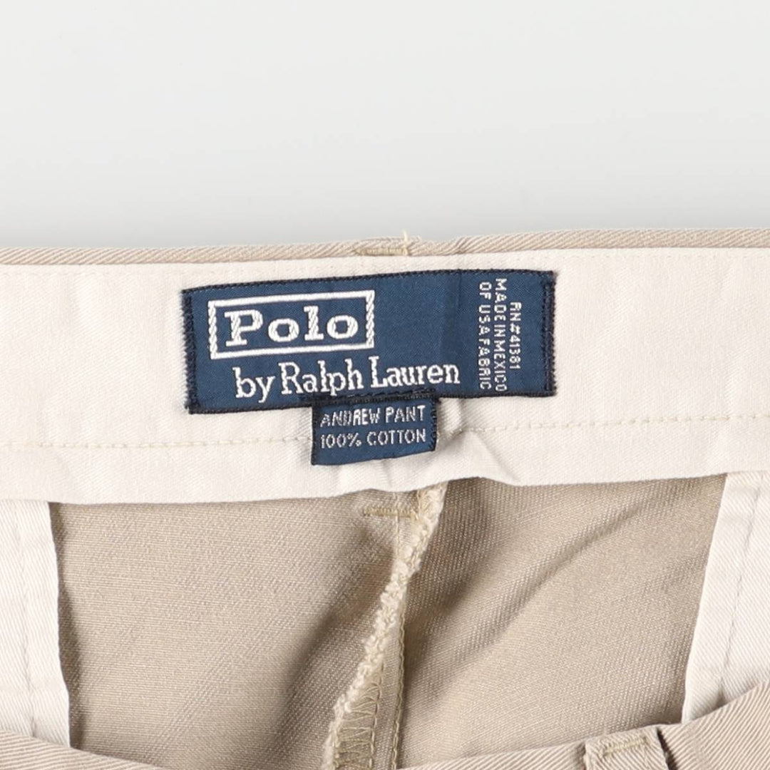 Ralph Lauren POLO by Ralph Lauren ANDREW PANT Two-pleat chino pants for men, equivalent to W31 cotton Beige type Vintage Second Hand