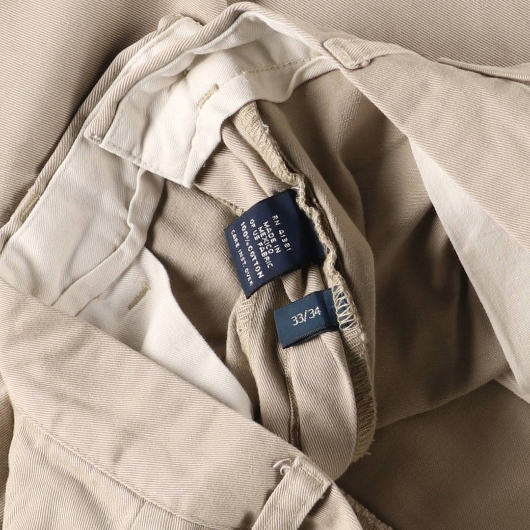 Ralph Lauren POLO by Ralph Lauren ANDREW PANT Two-pleat chino pants for men, equivalent to W31 cotton Beige type Vintage Second Hand