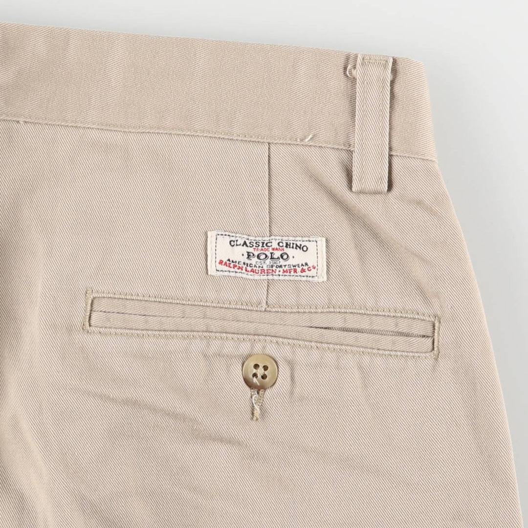 Ralph Lauren POLO by Ralph Lauren ANDREW PANT Two-pleat chino pants for men, equivalent to W31 cotton Beige type Vintage Second Hand