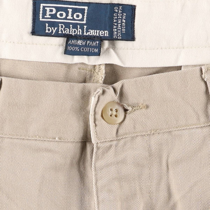 Ralph Lauren POLO by Ralph Lauren ANDREW PANT Two-pleat chino pants for men, equivalent to W31 cotton Beige type Vintage Second Hand