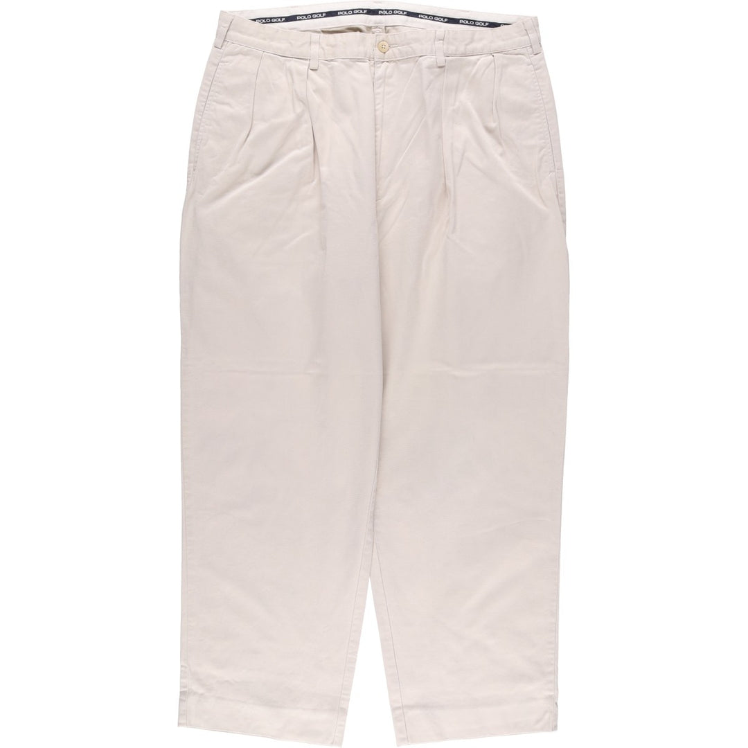 Ralph Lauren POLO GOLF Two-pleat Chino Pants, Made in USA, Men's, Size W37 cotton Beige type Vintage Second Hand