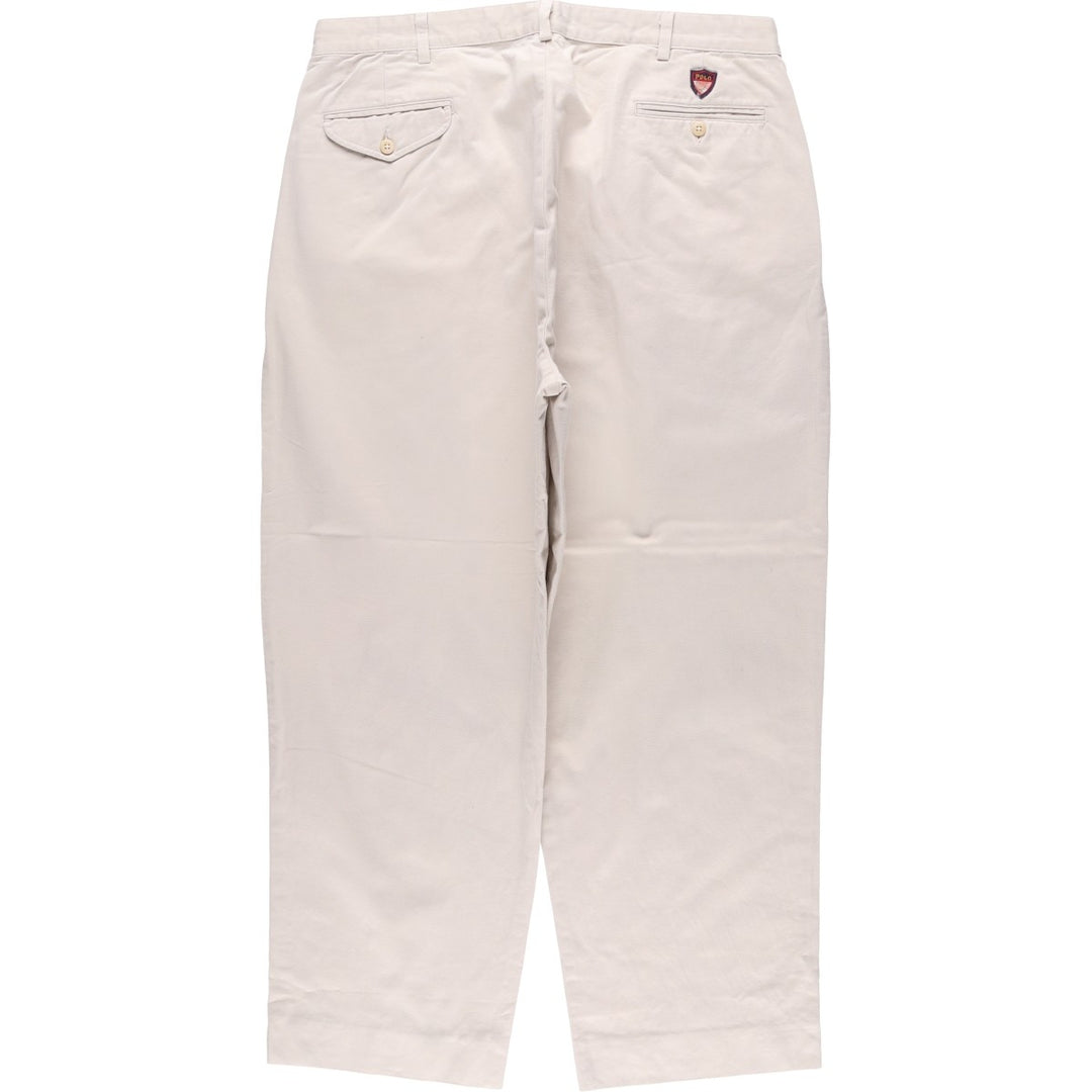 Ralph Lauren POLO GOLF Two-pleat Chino Pants, Made in USA, Men's, Size W37 cotton Beige type Vintage Second Hand