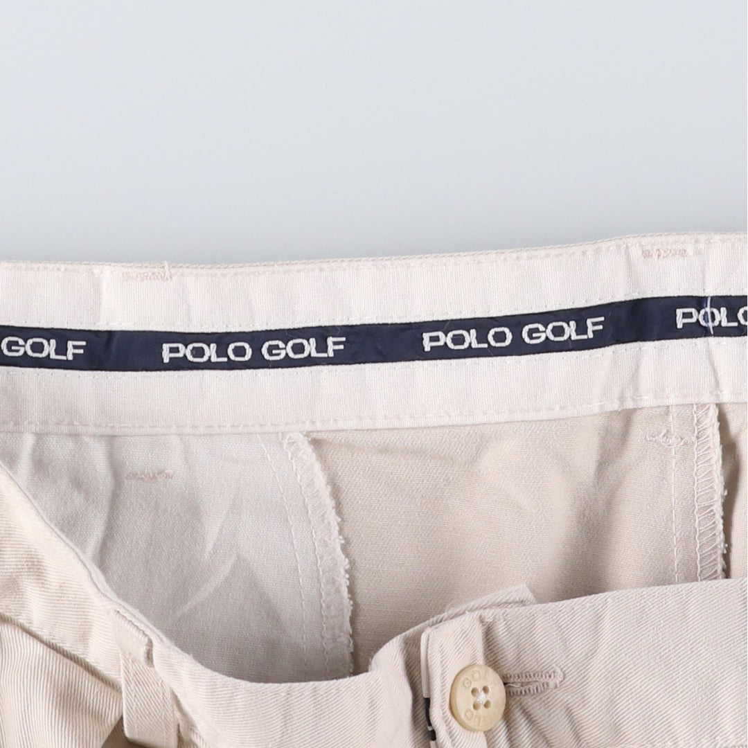 Ralph Lauren POLO GOLF Two-pleat Chino Pants, Made in USA, Men's, Size W37 cotton Beige type Vintage Second Hand