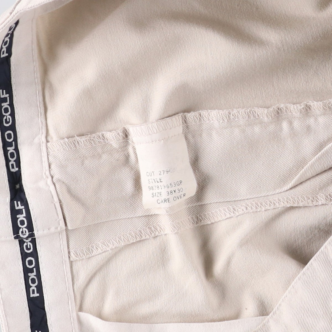 Ralph Lauren POLO GOLF Two-pleat Chino Pants, Made in USA, Men's, Size W37 cotton Beige type Vintage Second Hand
