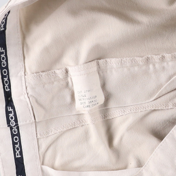 Ralph Lauren POLO GOLF Two-pleat Chino Pants, Made in USA, Men's, Size W37 cotton Beige type Vintage Second Hand