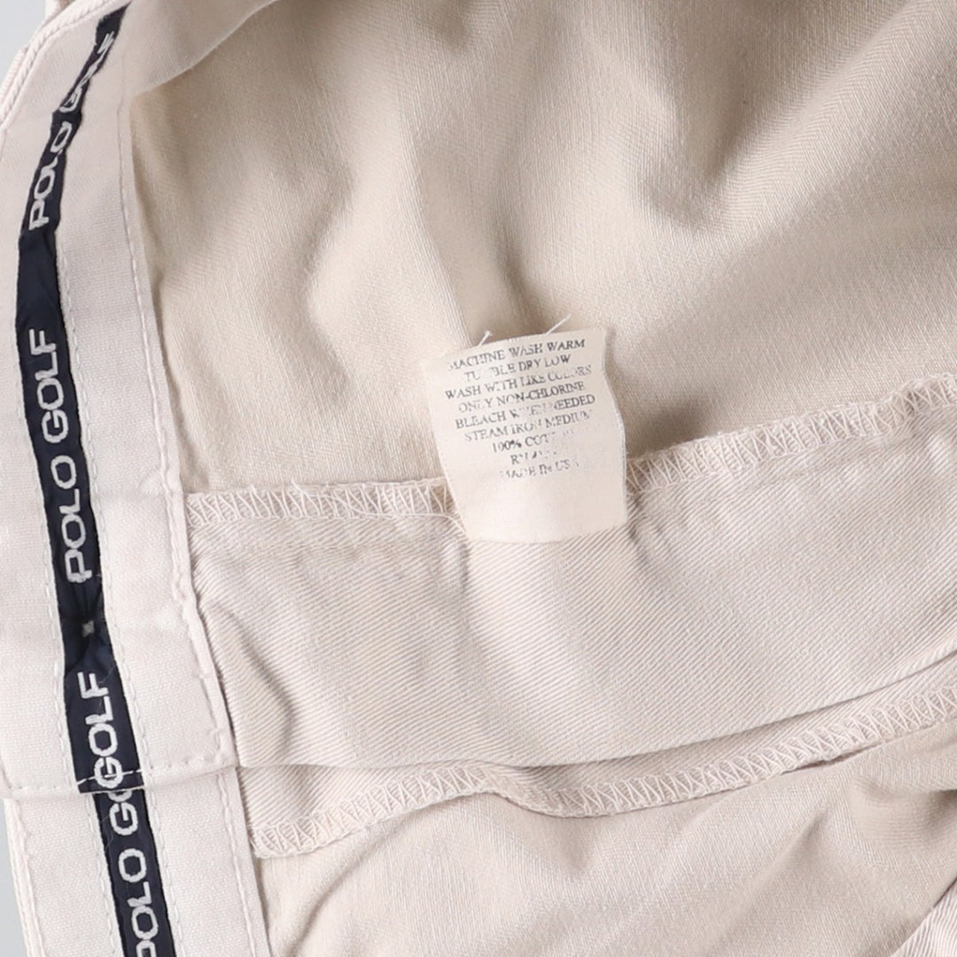Ralph Lauren POLO GOLF Two-pleat Chino Pants, Made in USA, Men's, Size W37 cotton Beige type Vintage Second Hand
